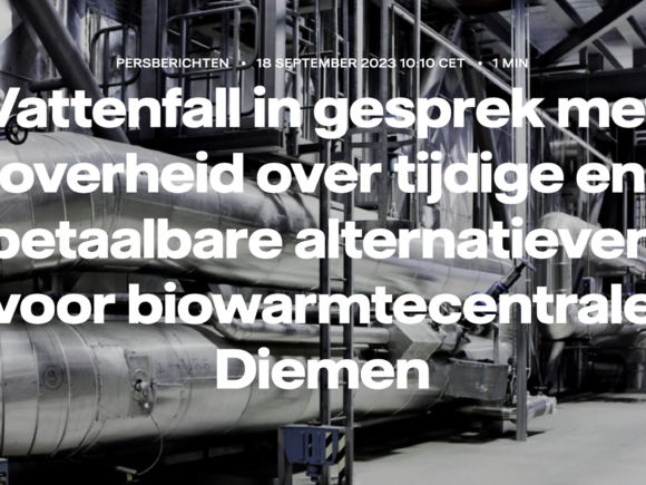 Aankondiging Vattenfall “biomassa on hold” is klassieke truc!