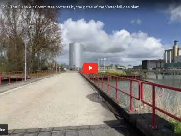 CSL protests by the gates of the Vattenfall gas plant